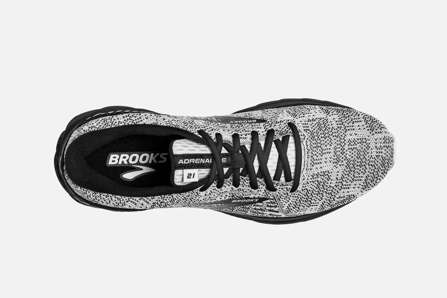 Brooks Israel Adrenaline GTS 21 Road Running Shoes Mens - White/Grey/Black - TSR-814306